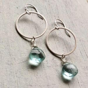 New handcrafted silver aquamarine earrings